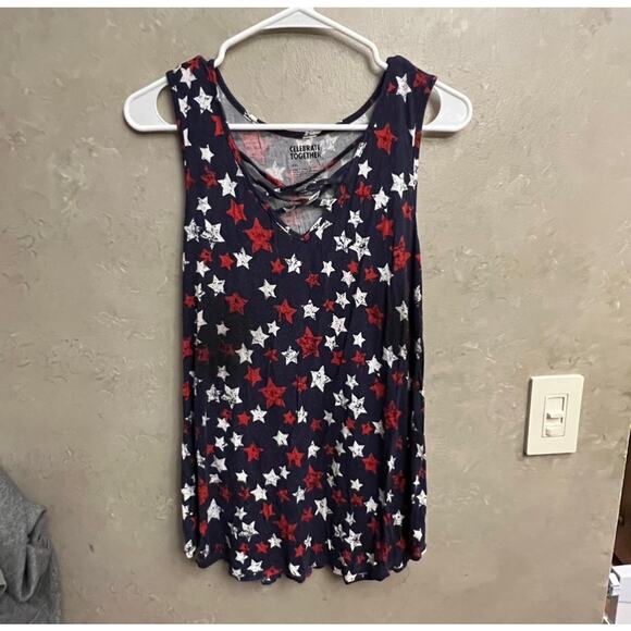 CELEBRATE TOGETHER American Stars Criss Cross Front Racerback Tank Size XXL - Picture 7 of 7